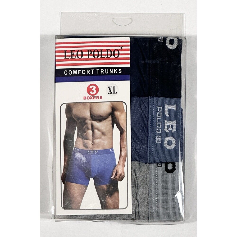 Leo Poldo Comfort Trunks XL Boxer Briefs 3 Pack